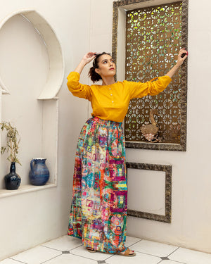 Qasim Yaqoob Geometric Texture QY-314 Skirt Pakistan