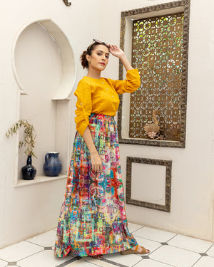 Geometric Texture QY-314 Two-Piece Skirt Qasim Yaqoob