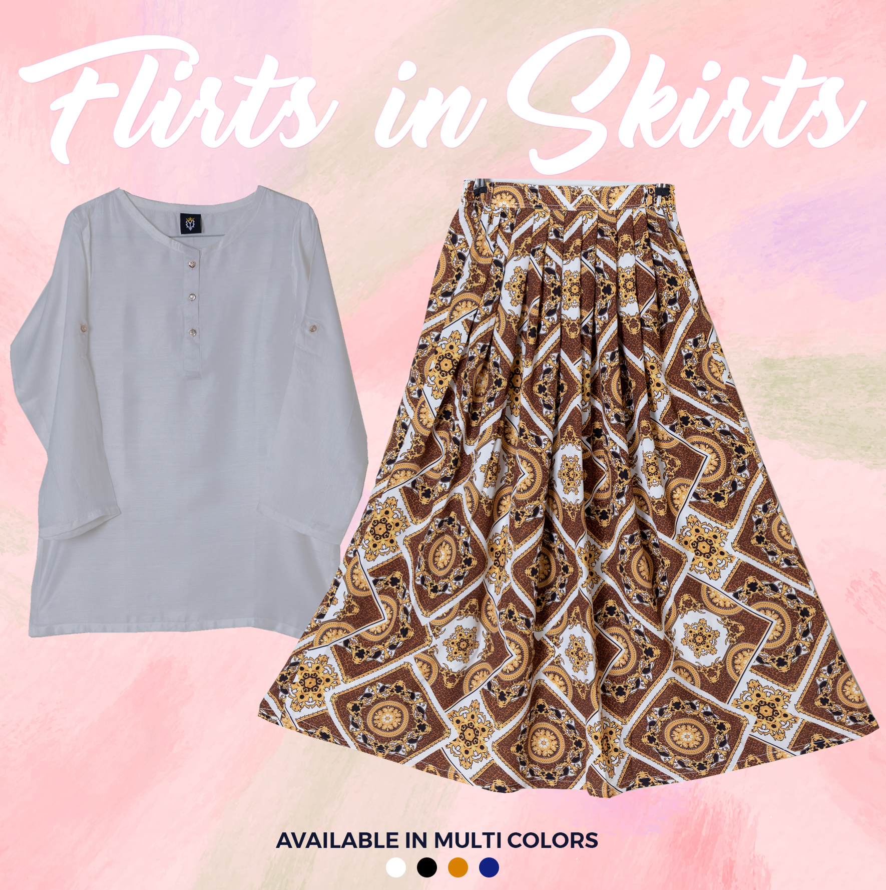 SK-40 Shirt and Skirt Set Qasim Yaqoob Pakistan