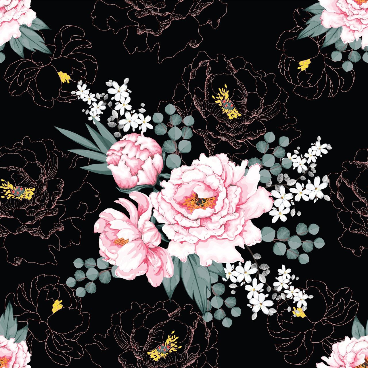Buy SK-12 Black White Flower Skirt Online Pakistan Qasim Yaqoob