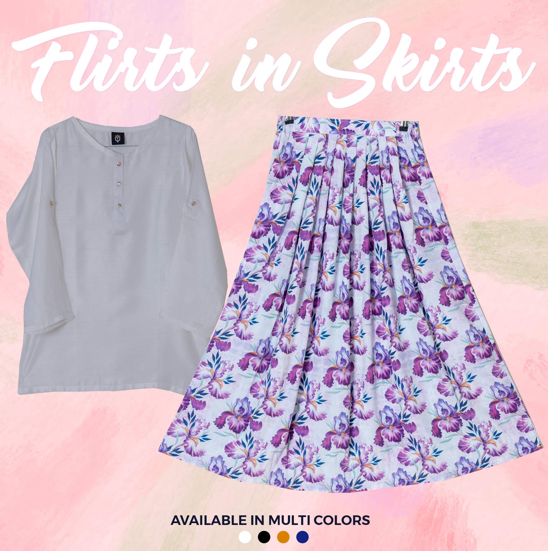 SK-54 Shirt and Skirt Set Qasim Yaqoob Pakistan