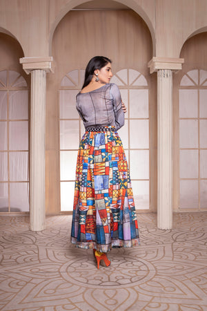 Buy Multi Colour Skirt Set Online Pakistan Qasim Yaqoob