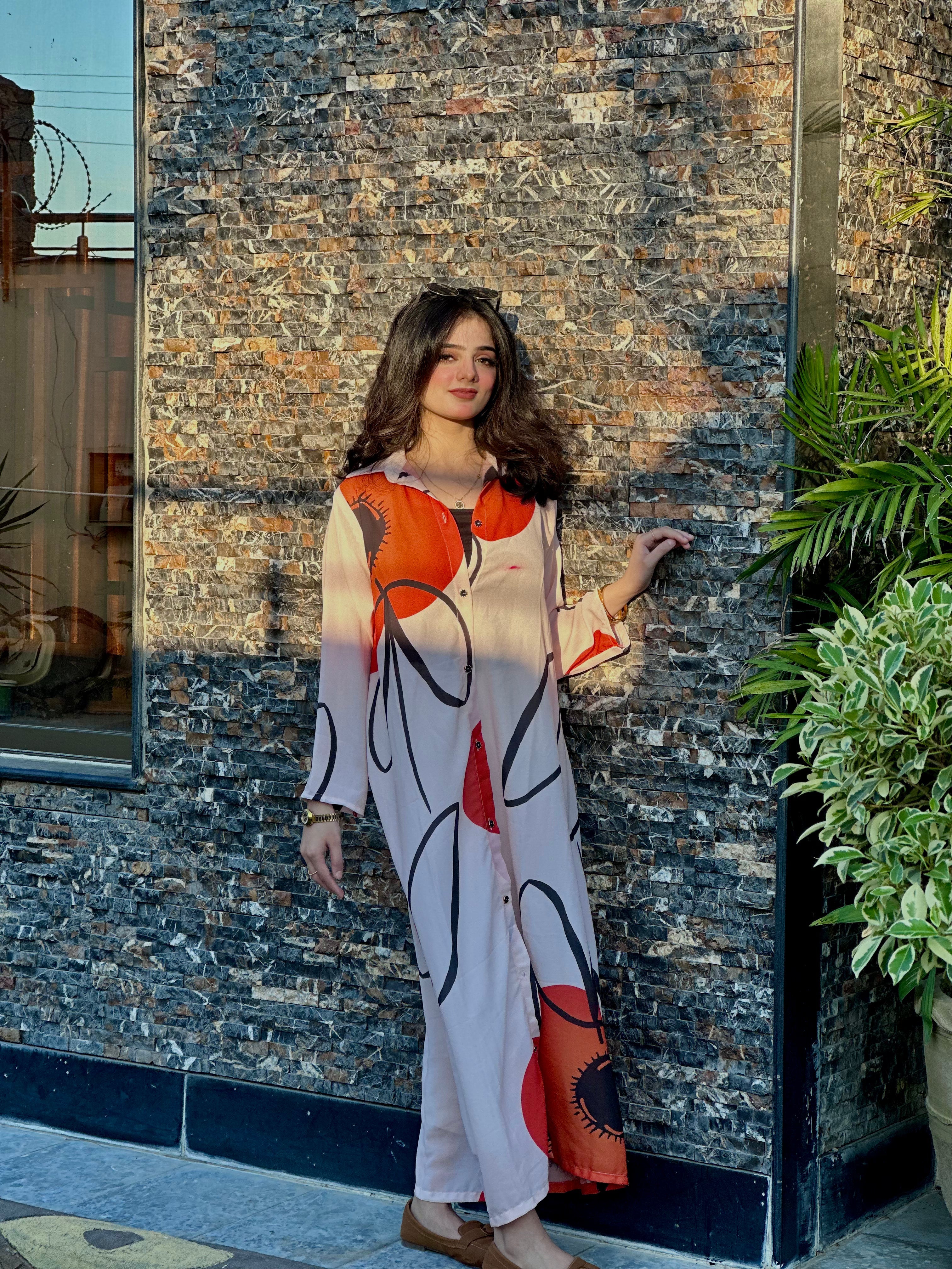 Floral Print Button Front Maxi