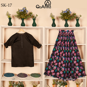 SK-17 Rander Circle Silk Skirt Set Qasim Yaqoob Pakistan