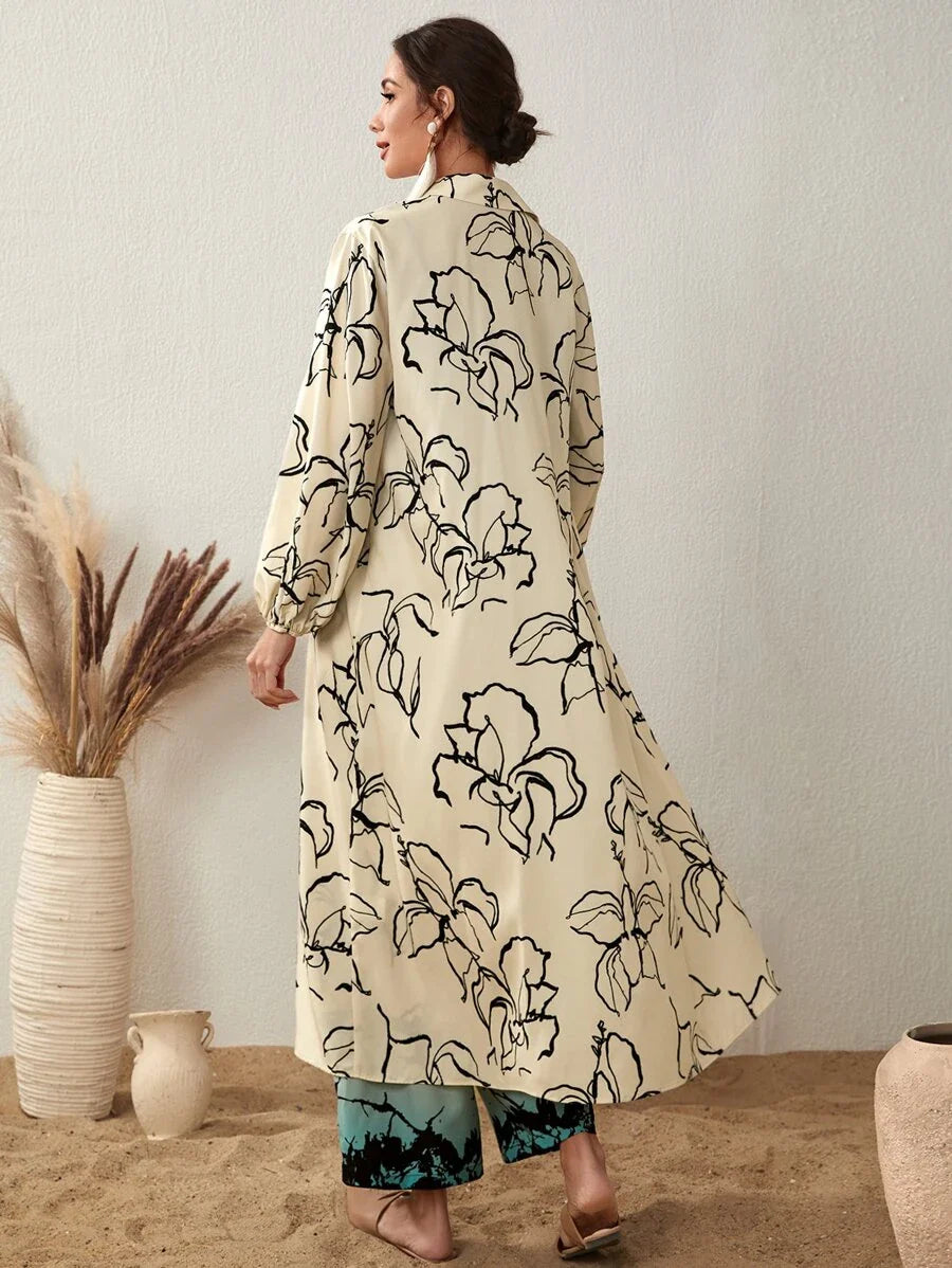 Flora All Over Print Long Cover Up Dress