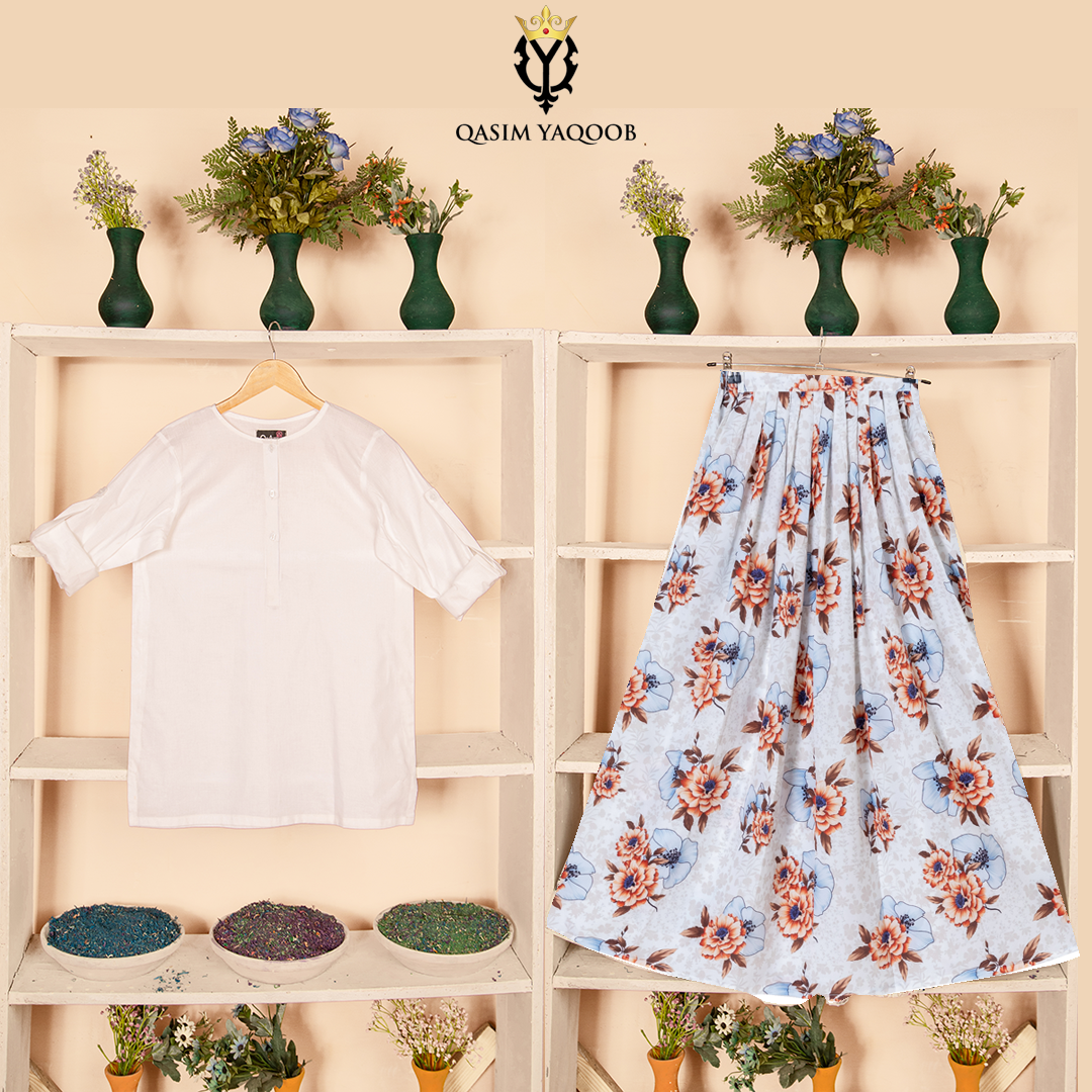 SK-62 Shirt and Skirt Set Qasim Yaqoob Pakistan